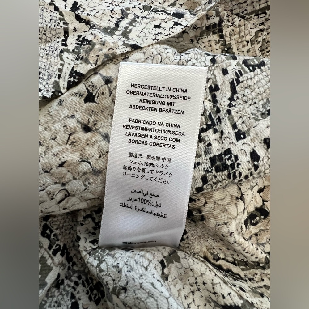 NWT Equipment femme Aubrey dress large L snake mini lightweight Animal Print - Picture 10 of 11